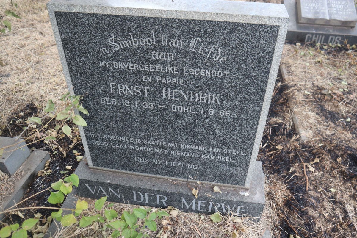 MERWE Ernst Hendrik, van der 1933-1966