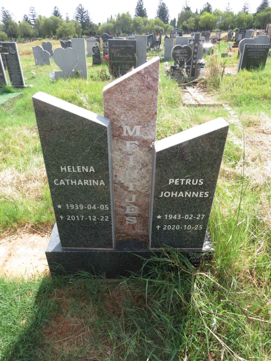 MEINTJES Petrus Johannes 1943-2020 & Helena Catharina 1939-2017