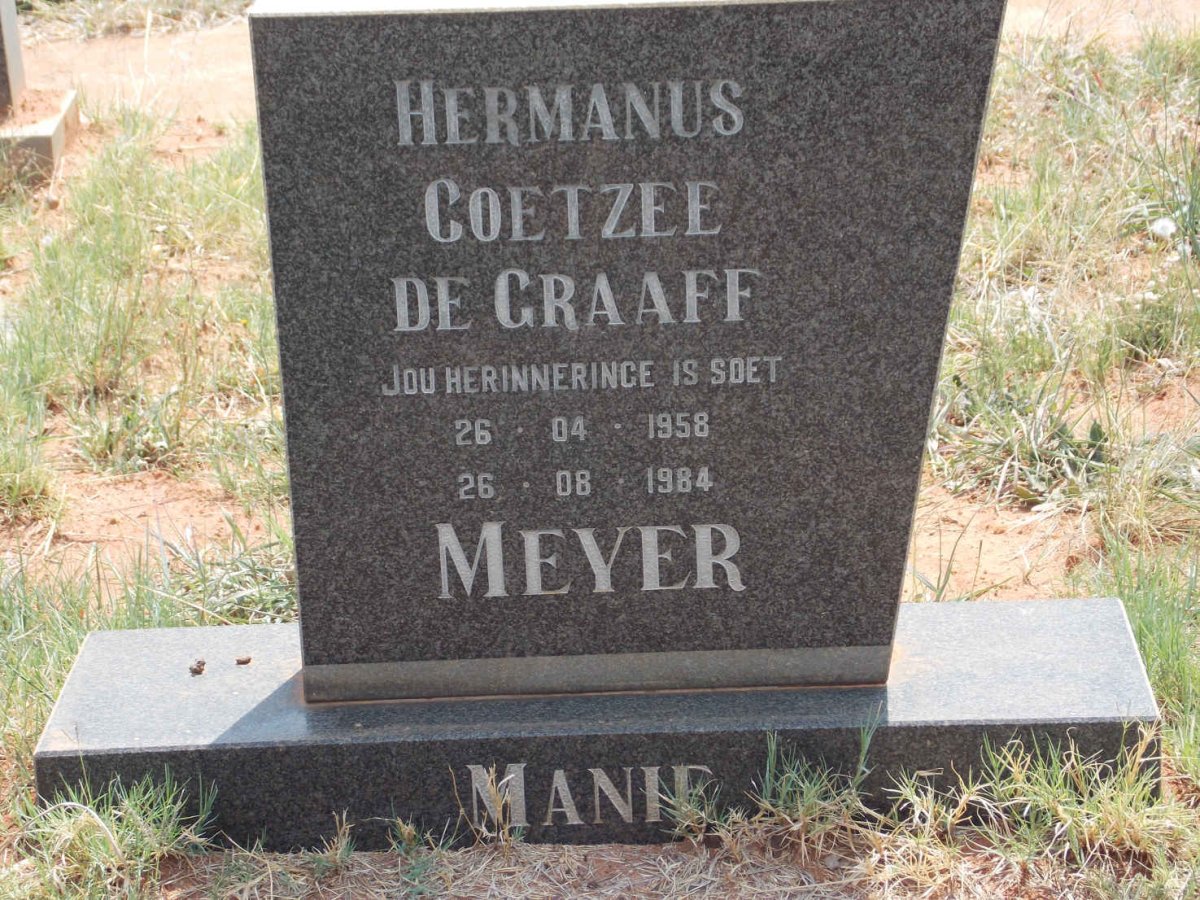 MEYER Hermanus Coetzee De Graaff 1958-1984