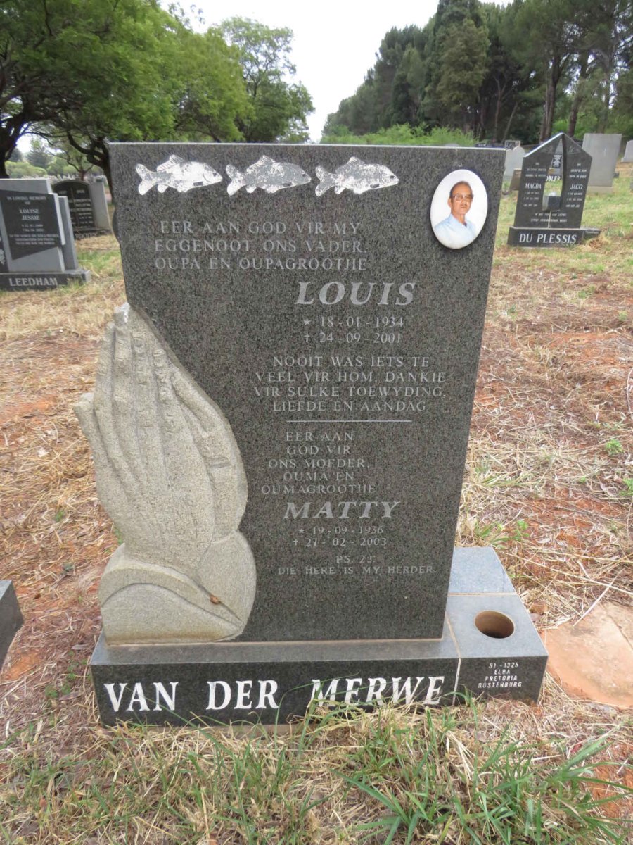 MERWE Louis, van der 1934-2001 & Matty 1936-2003