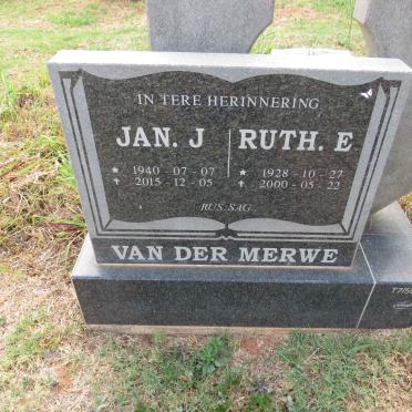 MERWE Ruth E., van der 1928-2000 :: VAN DER MERWE Jan J. 1940-2015
