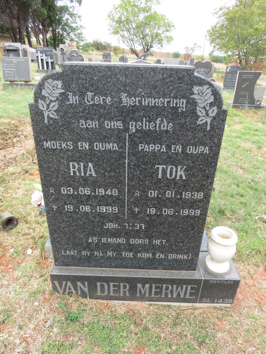 MERWE Tok, van der 1938-1999 & Ria 1940-1999
