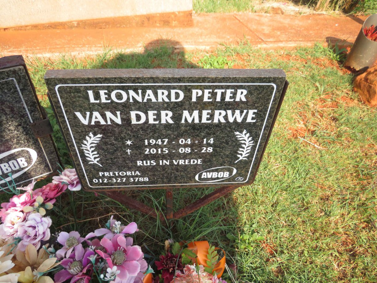MERWE Leonard Peter, van der 1947-2015 & Elizabeth Jacomina 1944-2019 _1