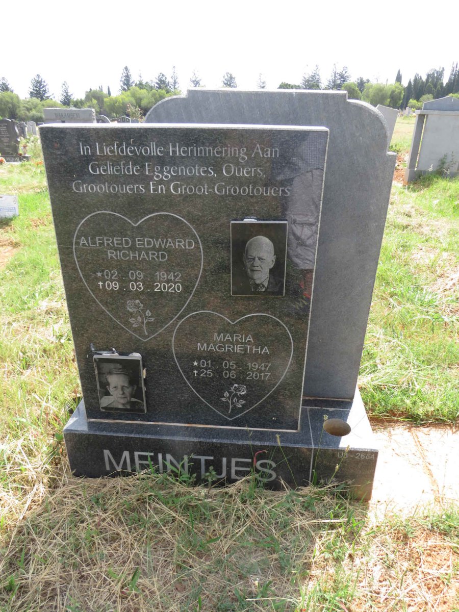 MEINTJES Alfred Edward Richard 1942-2020 & Maria Magrietha 1947-2017