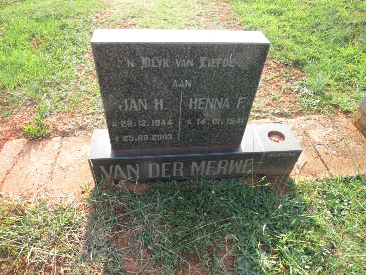 MERWE Jan H., van der 1944-2003 & Henna F. 1941-