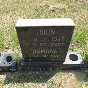 MERWE John, van der 1940-2003 & Ramona 1947- 