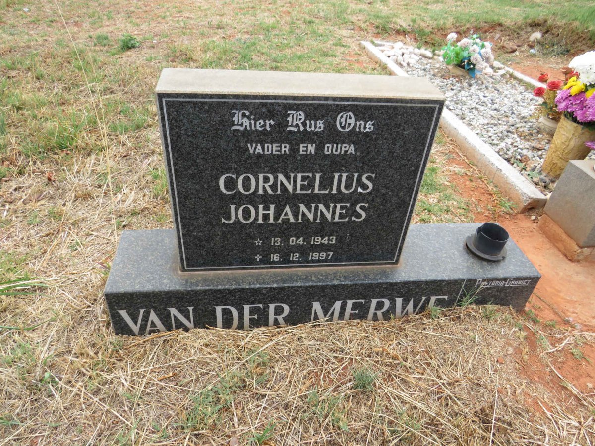 MERWE Cornelius Johannes, van der 1943-1997