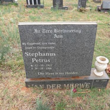 MERWE Stephanus Petrus, van der 1922-1998