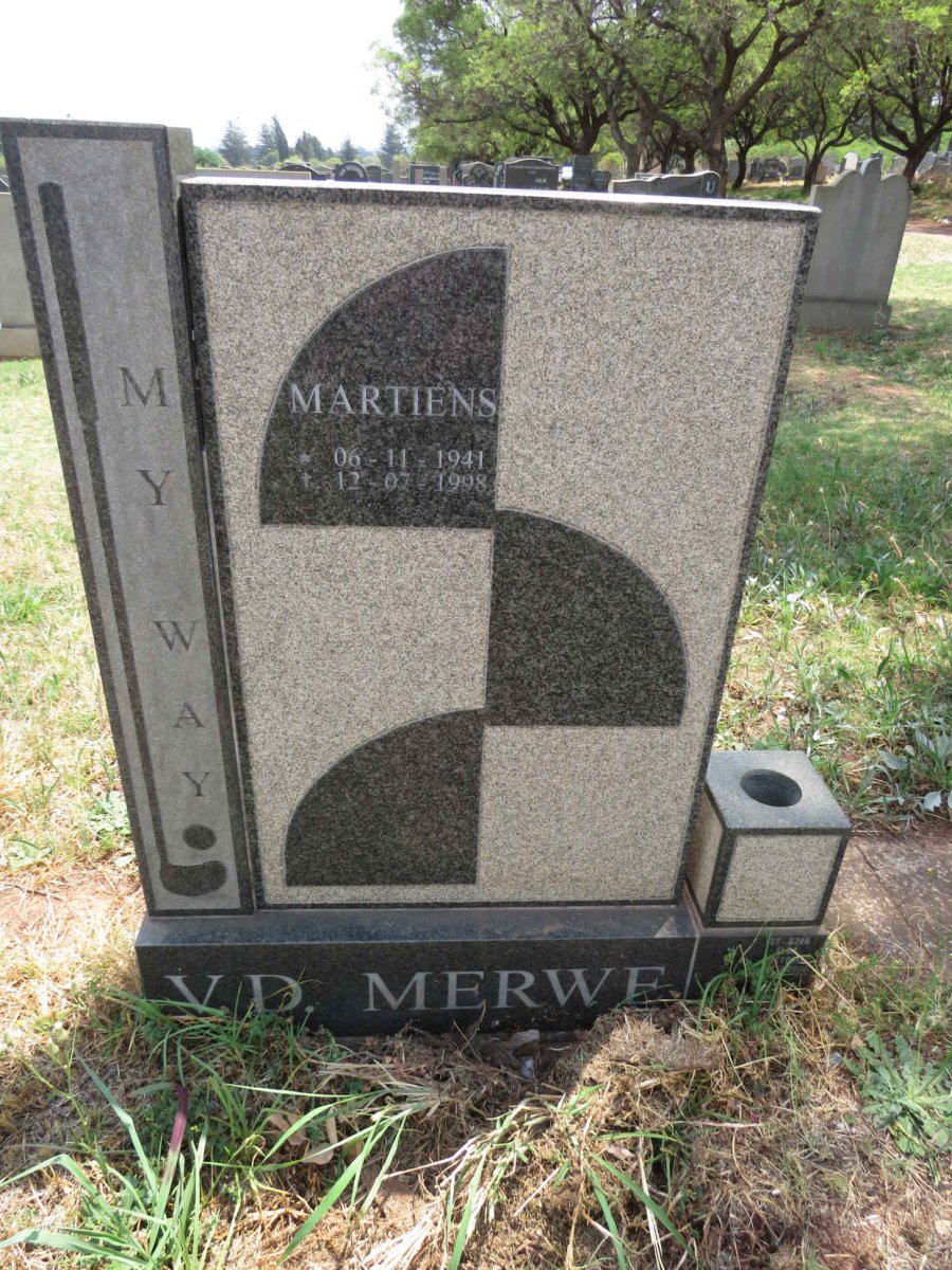MERWE Martiens, v.d. 1941-1998