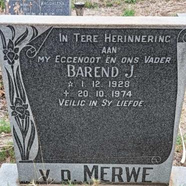 MERWE Barend J., v.d. 1928-1974