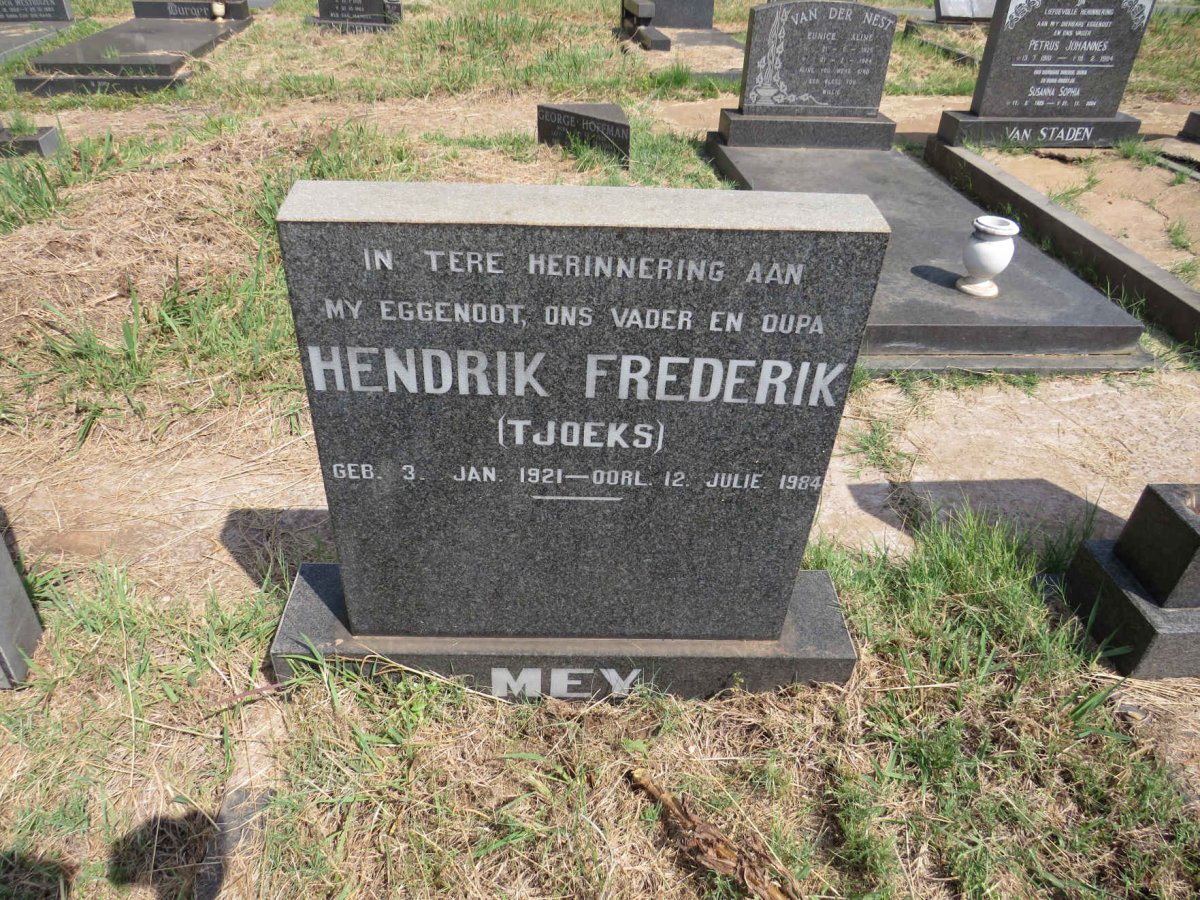 MEY Hendrik Frederik 1921-1984