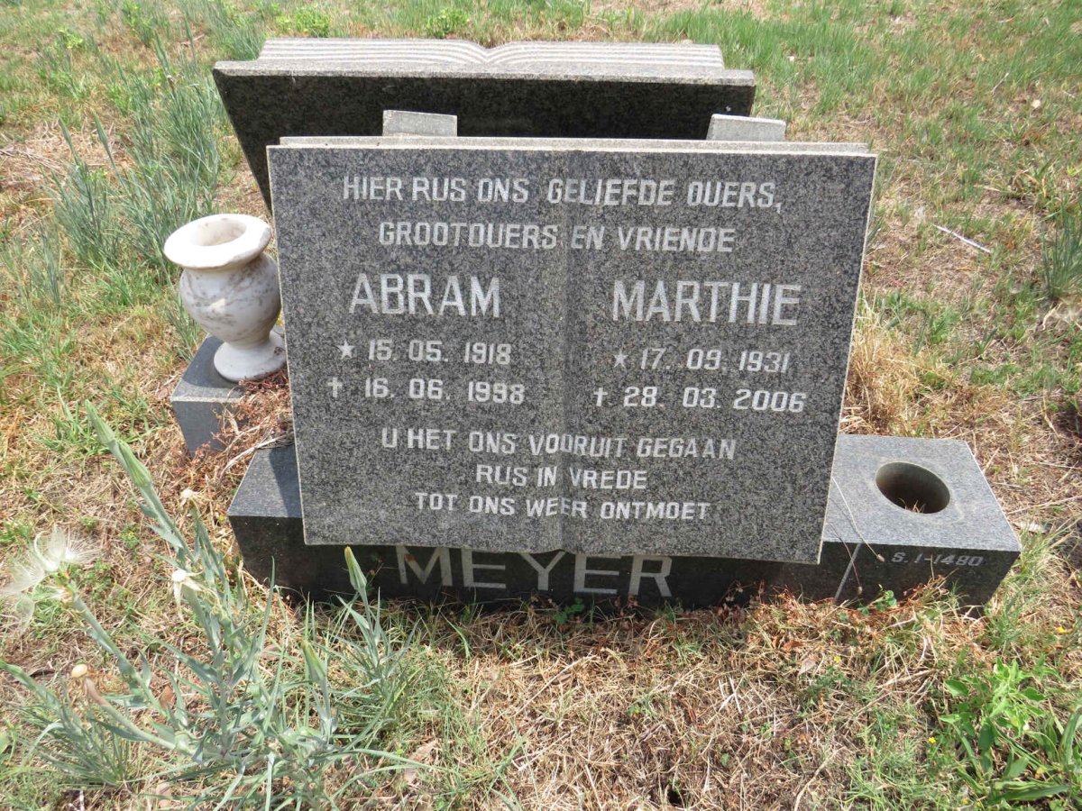 MEYER Abram 1918-1998 & Marthie 1931-2006