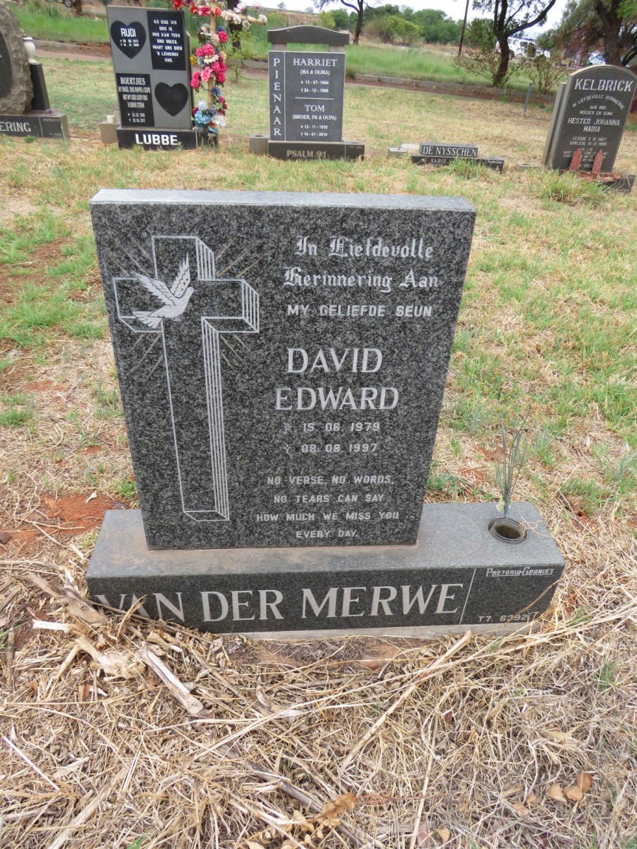 MERWE David Edward, van der 1979-1997