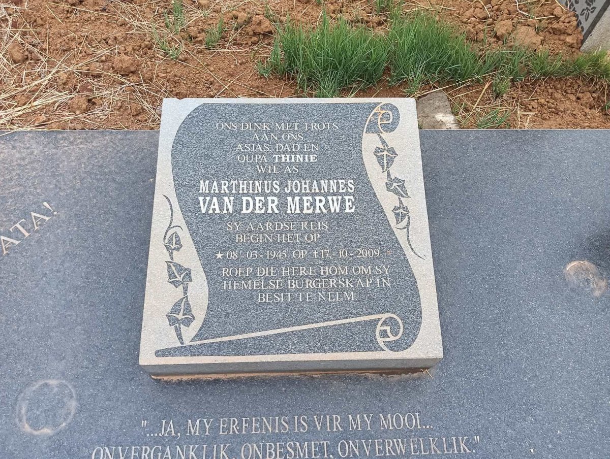 MERWE Marthinus Johannes, van der 1945-2009