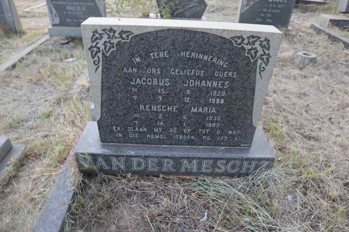 MESCHT Jacobus Johannes, van der 1929-1998 & Rensche Maria 1930-1983