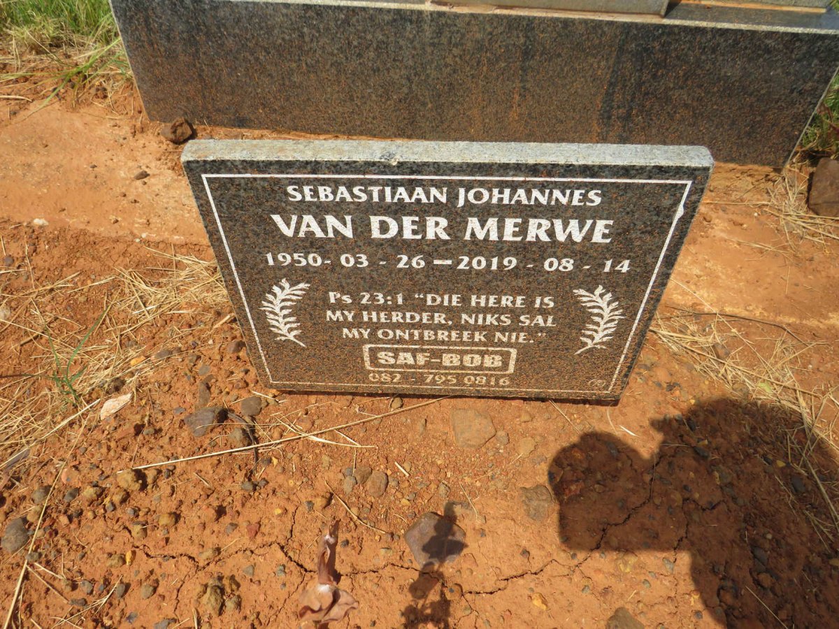 MERWE Sebastiaan Johannes, van der 1950-2019