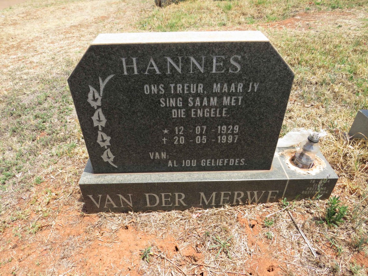 MERWE Hannes, van der 1929-1997