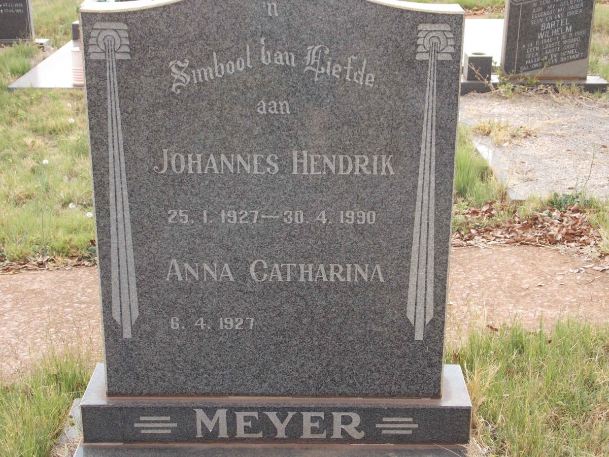 MEYER Johannes Hendrik 1927-1990 &amp; Anna Catharina 1927-