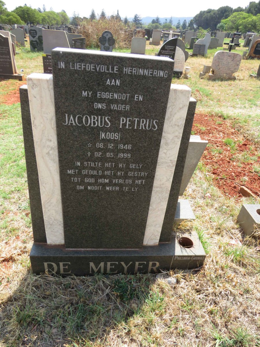 MEYER Jacobus Petrus, de 1946-1999
