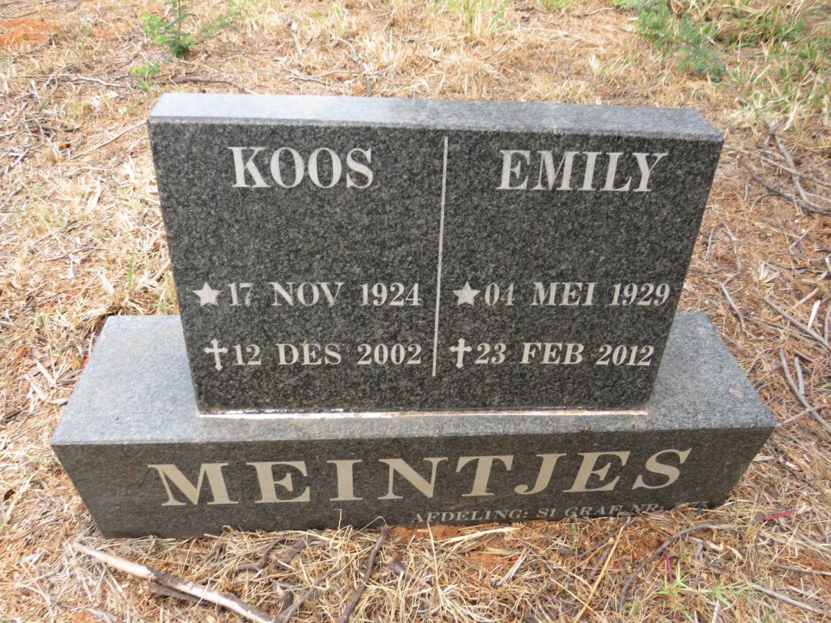MEINTJES Koos 1924-2002 & Emily 1929-2012