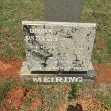 MEIRING Gideon W. Van Der Watt 1924-1999