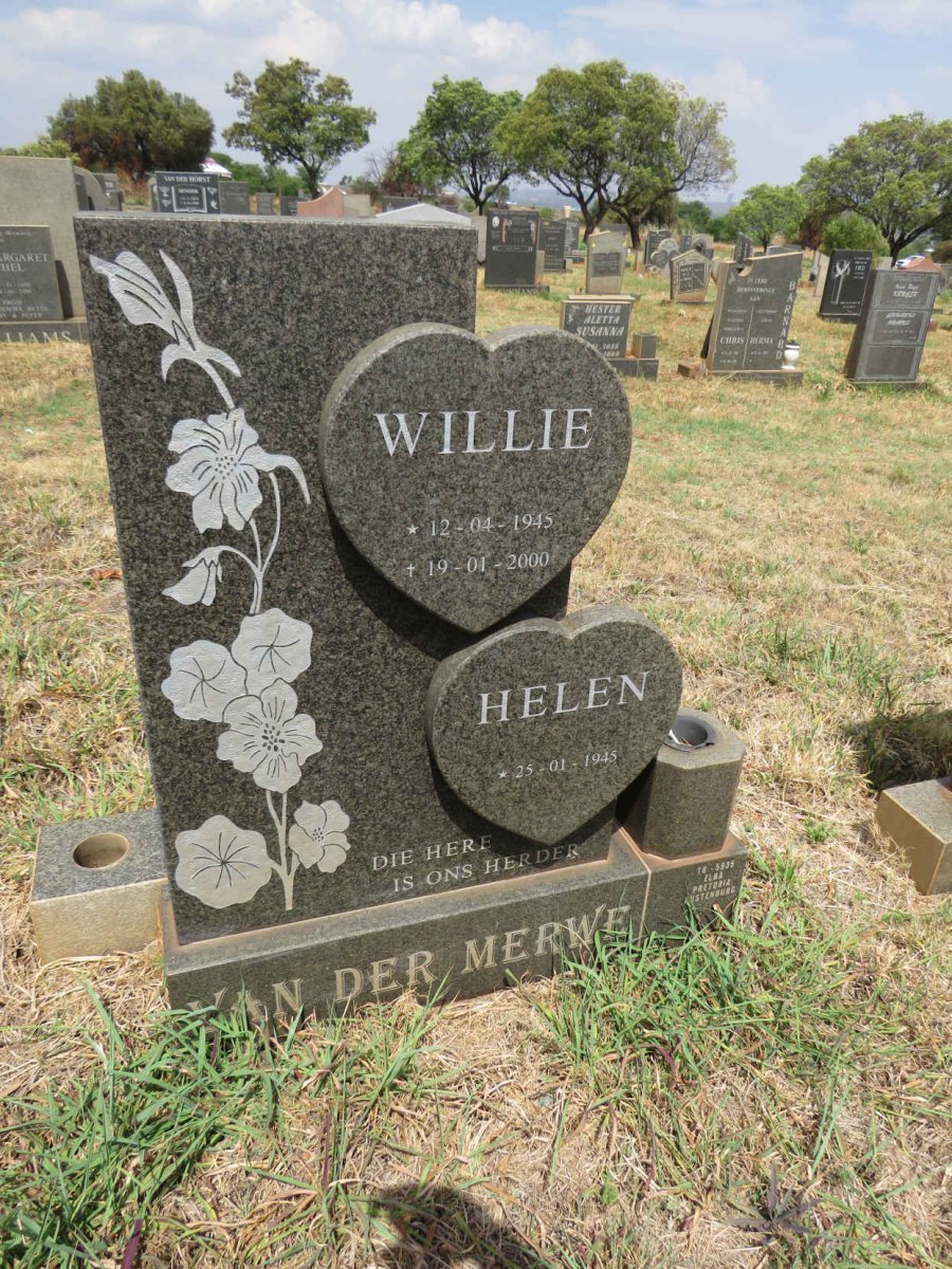 MERWE Willie, van der 1945-2000 & Helen 1945-