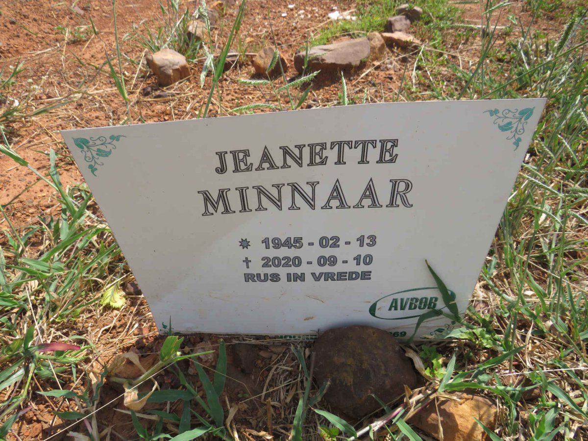 MINNAAR Jeanette 1945-2020