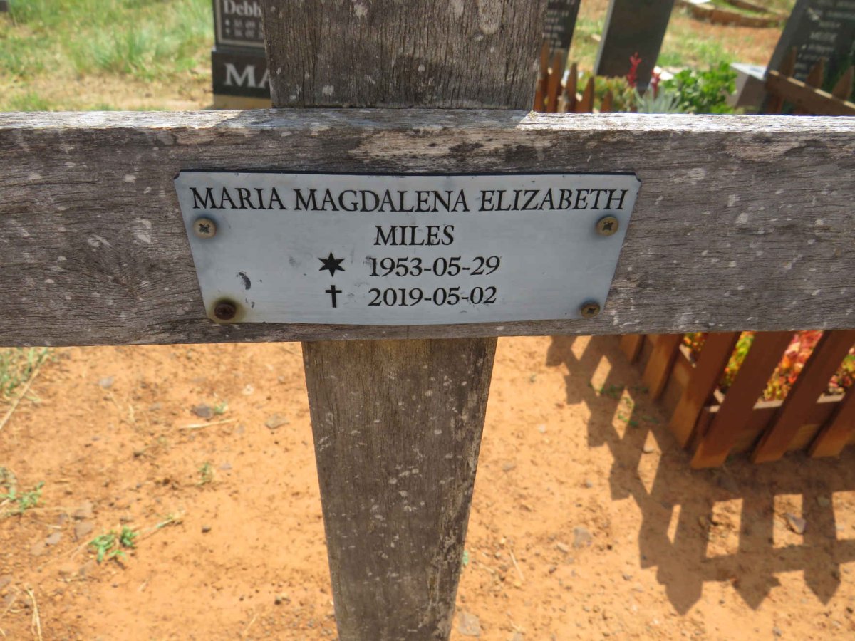 MILES Maria Magdalena Elizabeth 1953-2019