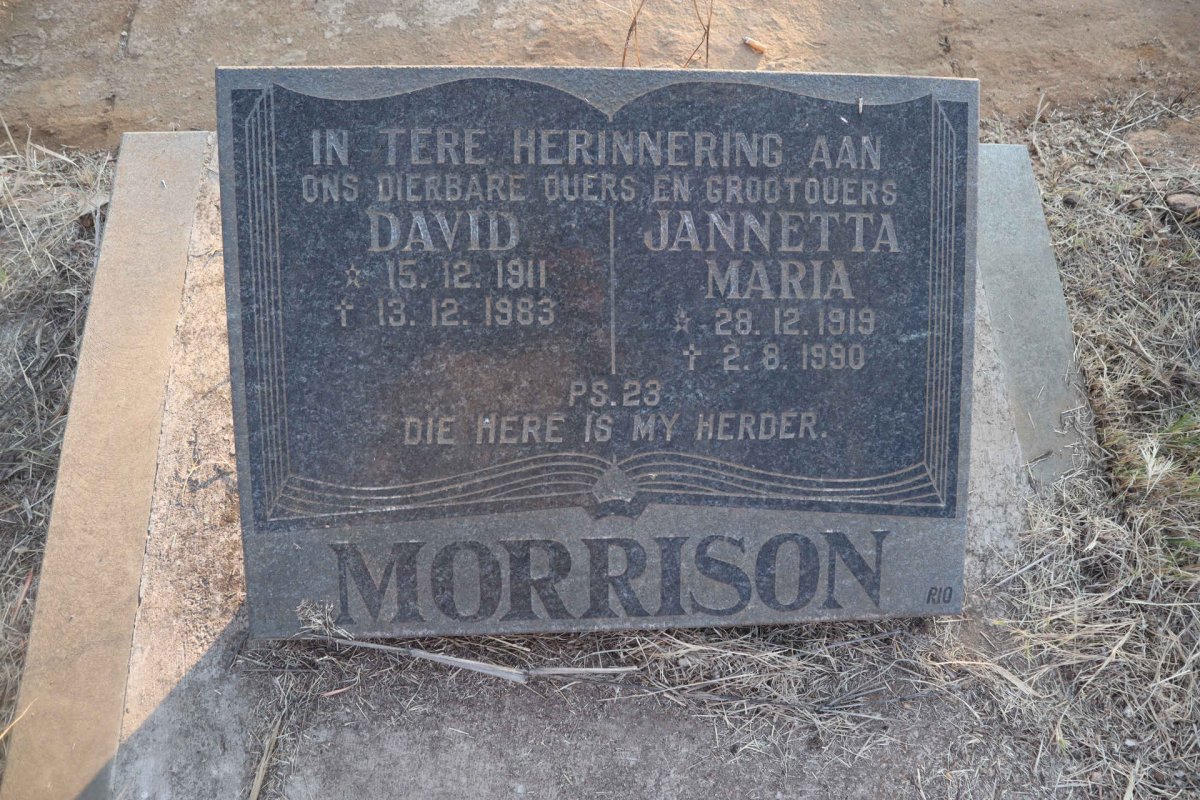 MORRISON David 1911-1983 & Jannetta Maria 1919-1990