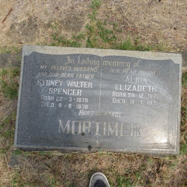 MORTIMER Sydney Walter Spencer 1879-1970 & Alida Elizabeth 1877-1976