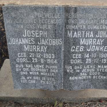 MURRAY Joseph Johannes Jakobus 1903-1964 & Martha Johanna JONKER 1905-1991