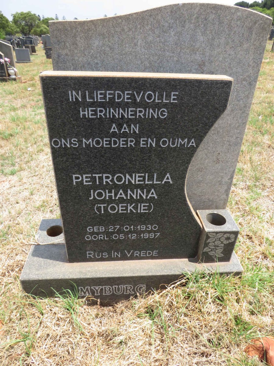 MYBURG Petronella Johanna 1930-1997
