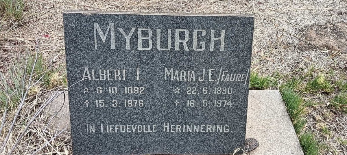 MYBURGH Albert L. 1892-1976 & Maria J.E. FAURE 1890-1974