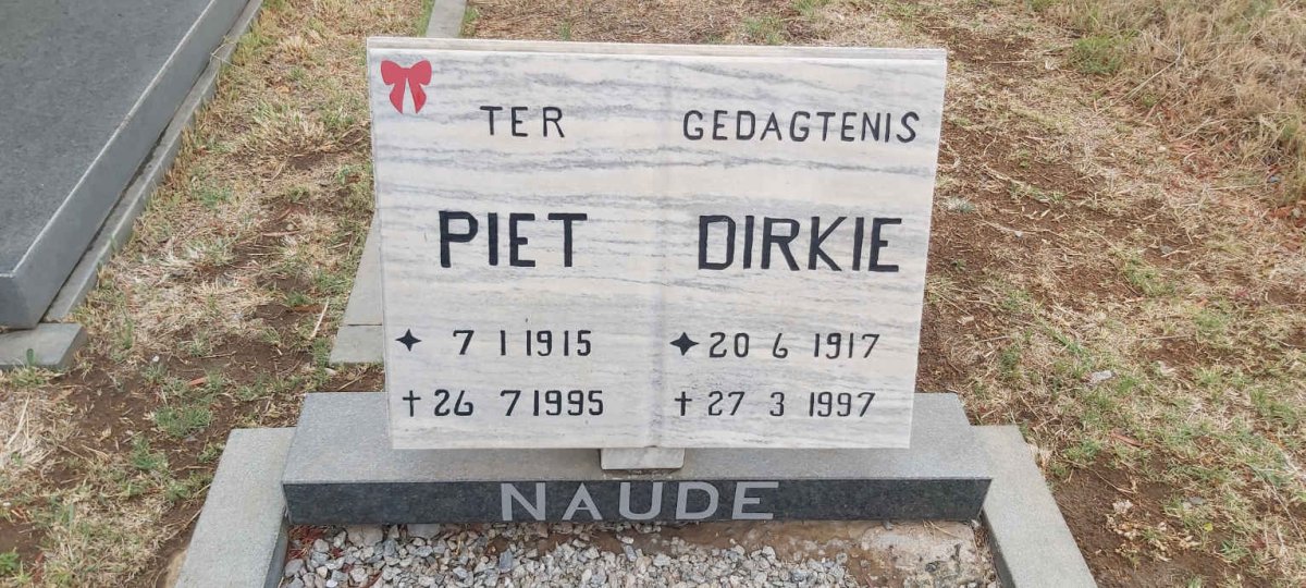 NAUDE Piet 1915-1995 :: NAUDE Dirkie 1917-1997