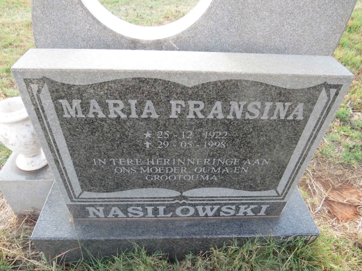 NASILOWSKI Maria Fransina 1922-1998