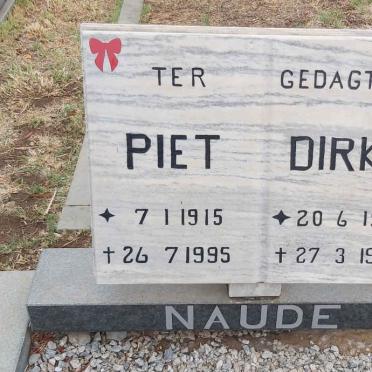 NAUDE Piet 1915-1995 :: NAUDE Dirkie 1917-1997