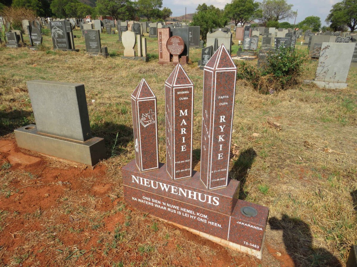 NIEUWENHUIS Rykie 1934-2002 & Marie 1937-2012