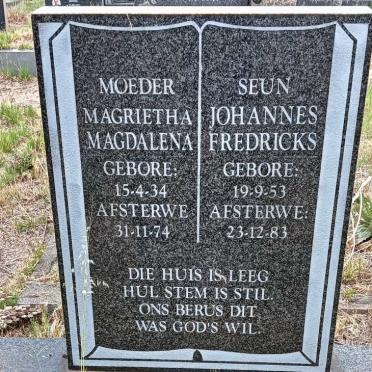 NEL Magrietha Magdalena 1934-1974 :: NEL Johannes Fredricks 1953-1983