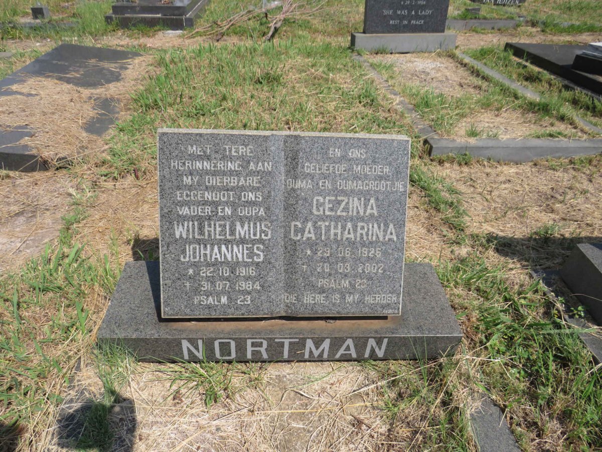 NORTMAN Wilhelmus Johannes 1916-1984 & Gezina Catharina 1925-2002
