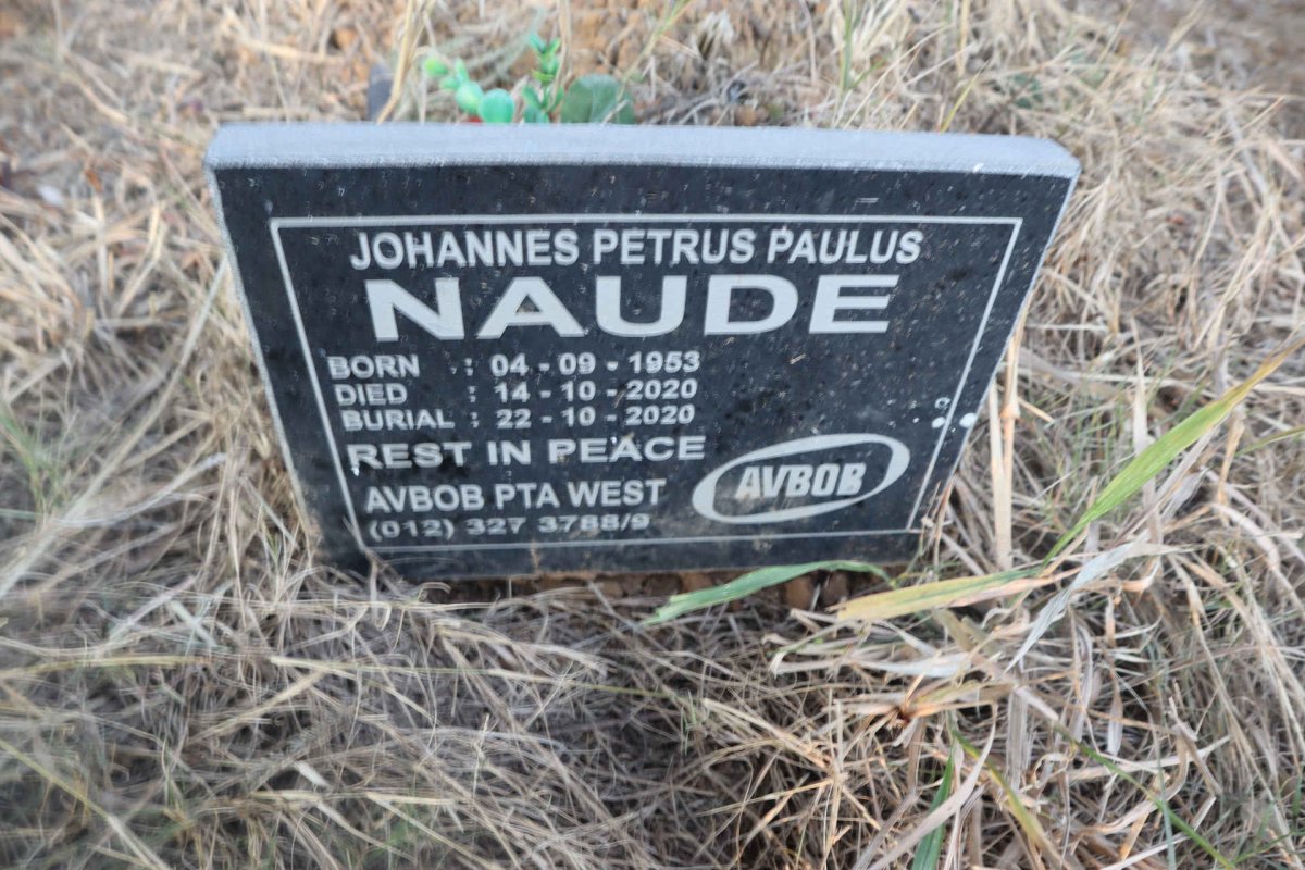 NAUDE Johannes Petrus Paulus 1953-2020