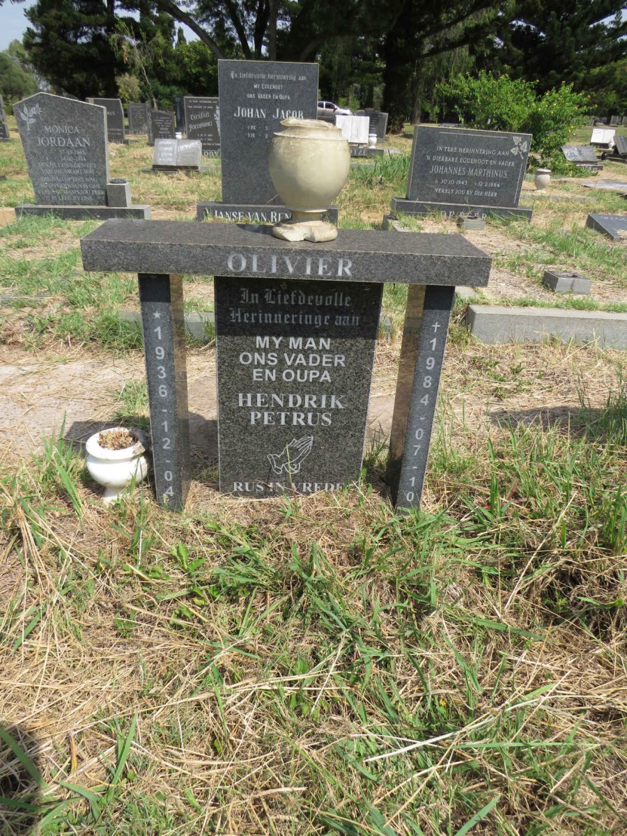 OLIVIER Hendrik Petrus 1936-1984