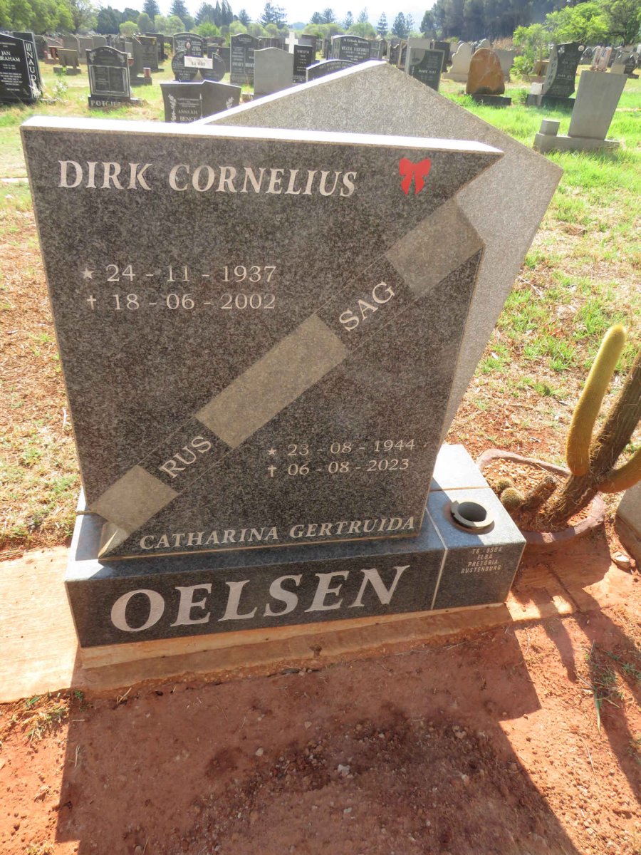OELSEN Dirk Cornelius 1937-2002 & Catharina Gertruida 1944-2023