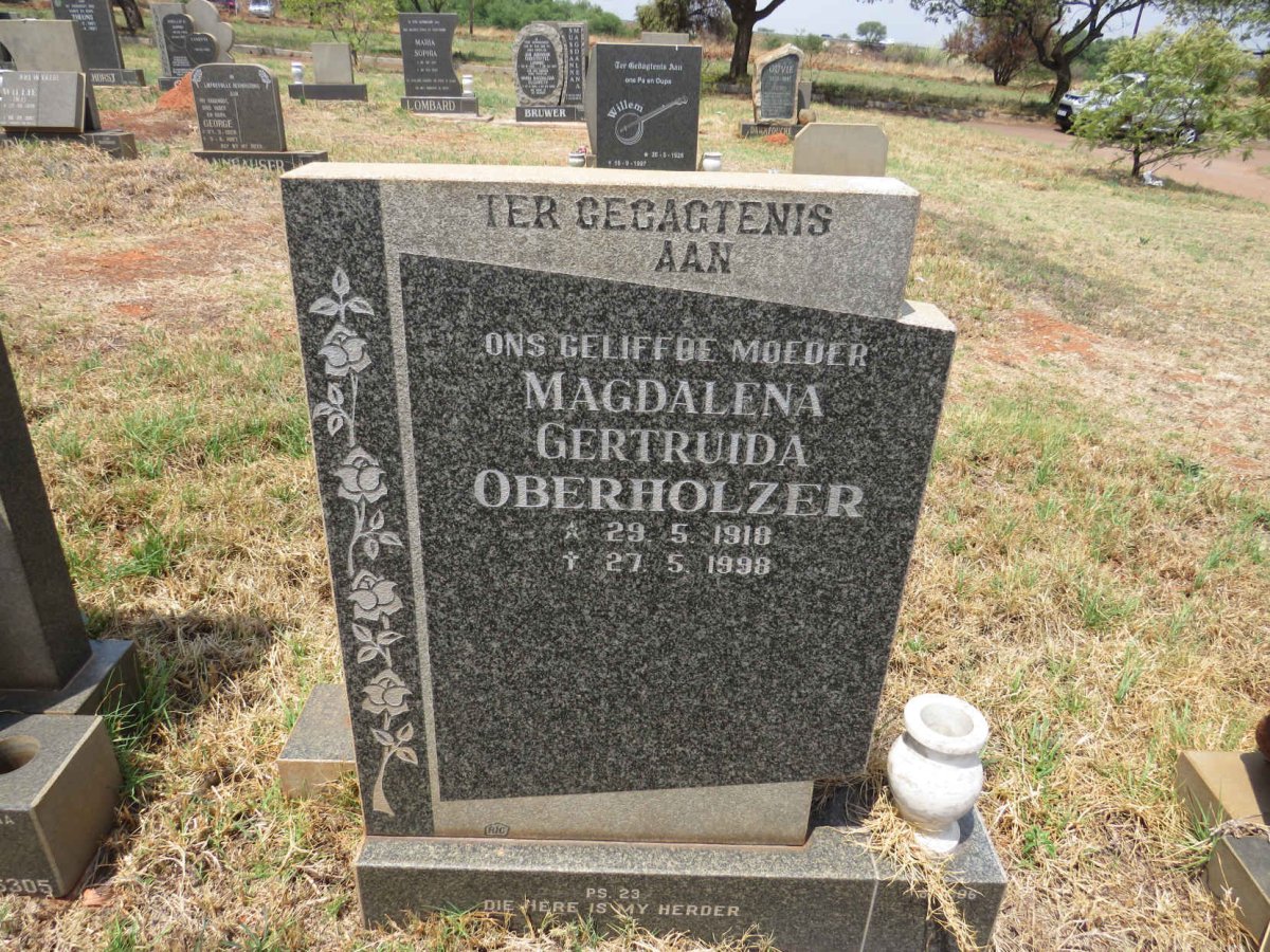 OBERHOLZER Magdalena Gertruida 1918-1998