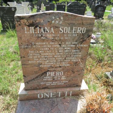 ONETTI Piero 1919-2005 & Liliana Solero 1919-1997