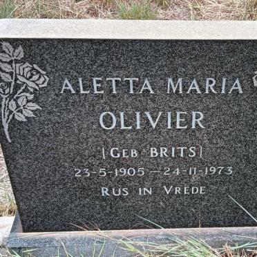OLIVIER Aletta Maria nee BRITS 1905-1973