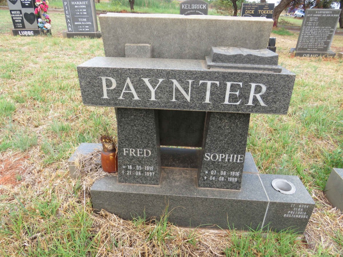PAYNTER Fred 1915-1997 & Sophie 1916-1999