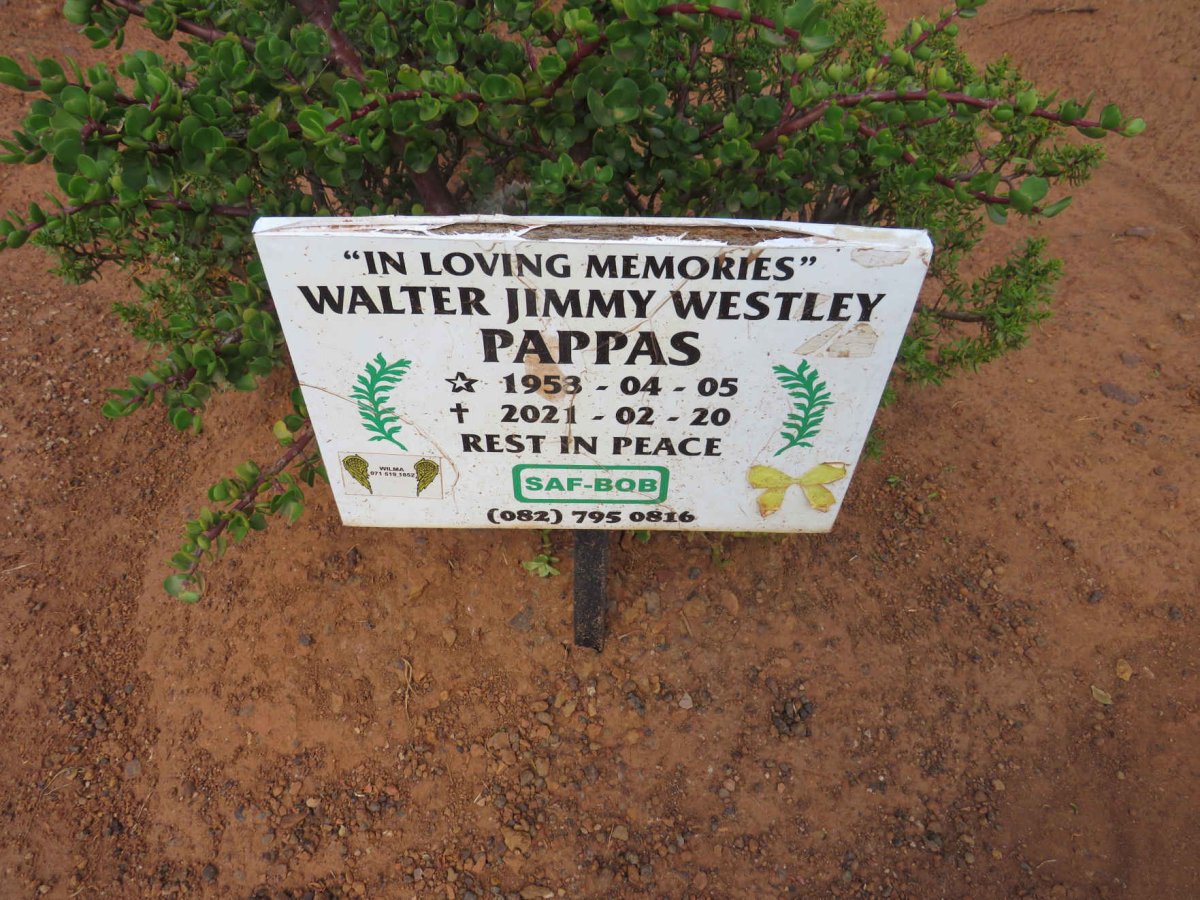 PAPPAS Walter Jimmy Westley 1953-2021