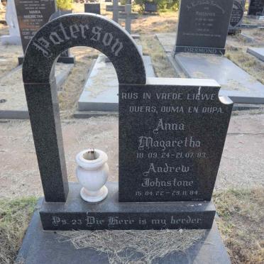 PATERSON Andrew Johnstone 1922-1984 & Anna Magaretha 1924-1983