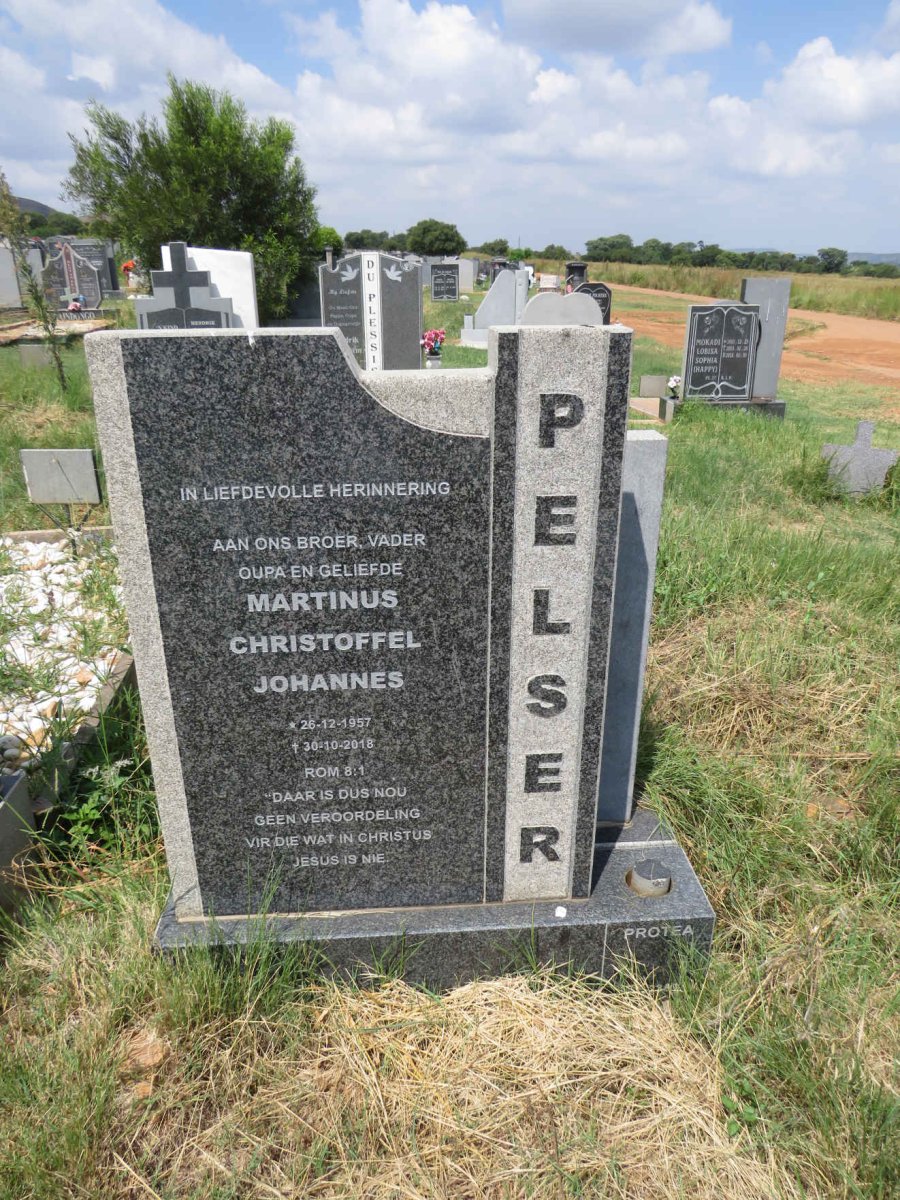 PELSER Martinus Christoffel Johannes 1957-2018