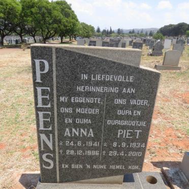 PEENS Piet 1934-2010 & Anna 1941-1996